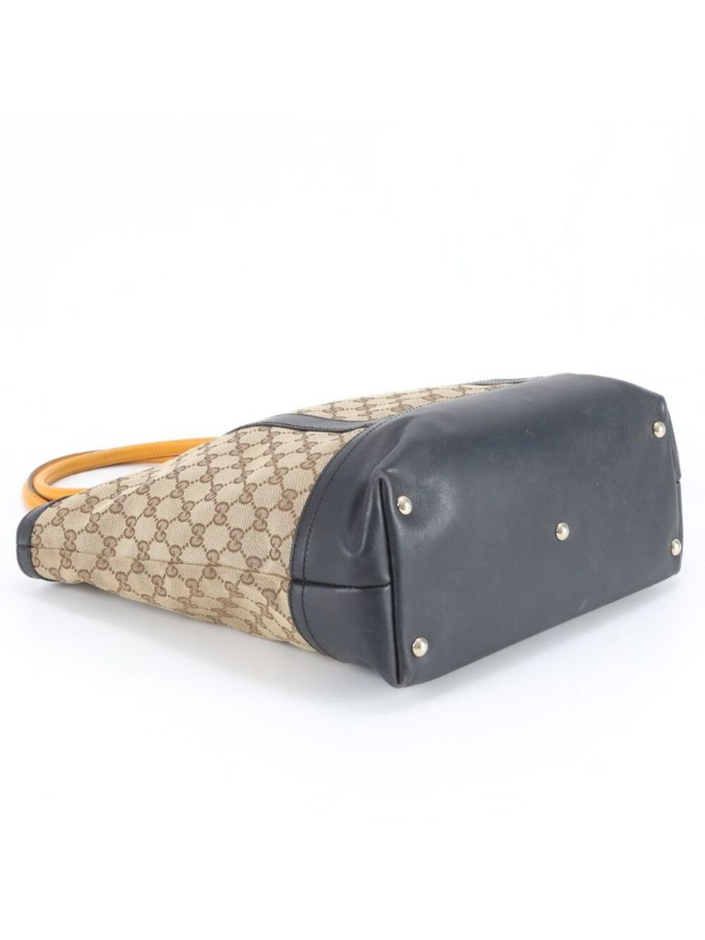 Gucci GG Canvas Leather Tote Shoulder Hand Brown - Picture 5 of 12